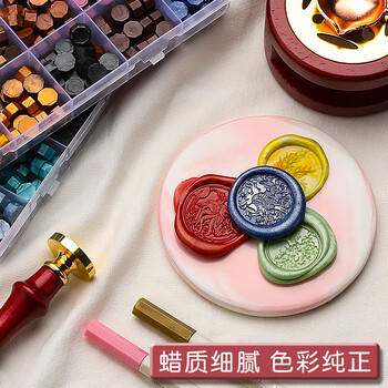 苏拉达（Surada）火漆印章 火漆印章套装火漆蜡粒儿童diy火气印章章头蜡烛 女孩生日礼物火星印章工具全套sd001