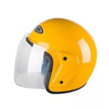 hkna电动电瓶摩托车头盔男女士夏季四季通用安全帽可爱韩版全盔纯黄色