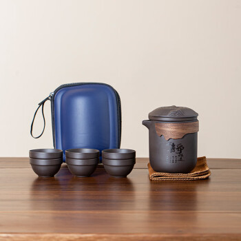 轻奢便携式紫砂陶瓷旅行功夫茶具小套装快客杯户外家用泡茶壶定制
