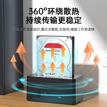 阿卡西斯（acasis）SAS硬盘盒底座2.5/3.5英寸 USB3.0台式笔记本SATA串口机械固态ssd外置硬盘盒子双盘位EC-5351