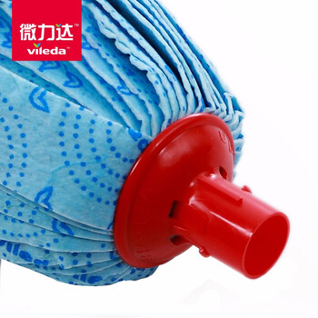 微力达(Vileda)无纺布蓝拖把替换头2个装传统拖把头吸水净污德国百年清洁品牌 微力达(Vileda)无纺布蓝拖把替换头2个装传统拖把头吸水净污德国百年清洁品牌