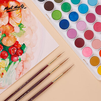 蒙玛特(MontMarte)水彩勾线笔3支装黄狼尾水粉丙烯国画颜料画画笔套装长杆长出峰绘画笔VSX-MPB0031-33