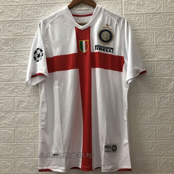 京霆07-08国米百年客场短袖球衣菲戈8号伊布球迷版复古足球服男 单