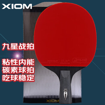 骄猛XIOM 乒乓球拍直拍单只 9星九星碳素球拍双面反胶 ZETA 9.0S