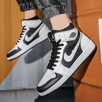 鞋男鞋莆田aj篮球鞋1情侣高帮鞋男运动鞋子男板鞋男士aj潮鞋 黑白熊猫