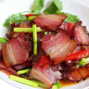 土猪腊肉贵州特产农家自制烟熏味咸肉腊肠黎平榕江从江老腊味熏肉500g