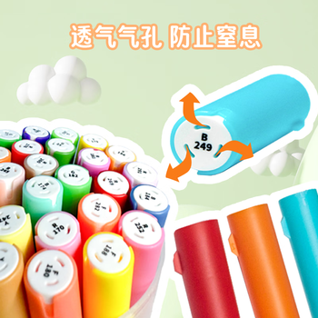 名遇直液式软头丙烯马克笔48色学生专用不透可叠色大容量水彩笔绘画笔生日礼物48色