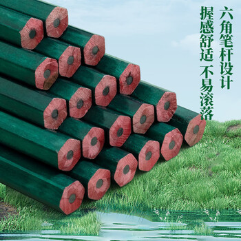 晨光（M&G）经典绿杆2B六角木杆铅笔学生考试涂卡美术素描绘图木质铅笔AWP35715 10支装