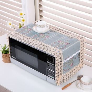 微波炉防尘罩微波炉帘格兰仕微波炉罩烤箱罩防油防水布艺防尘 爱丽丝