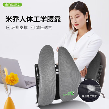 米乔（minicute）腰靠垫人体工学座椅子坐垫靠背汽车办公室学生呵护脊柱腰部椎枕托