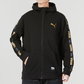 彪马pumapuma彪马外套男子2023款串标连帽运动服针织休闲夹克衫539532
