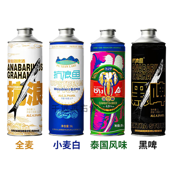 soxw抚仙湖马口铁抗浪鱼啤酒比利时风味小麦啤酒抚仙湖啤零食 白色 1l