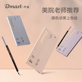 得力（deli）丹途炭笔-中(10支/盒)专业绘画手绘素描彩绘软款画画RK1-4女孩儿童毕业礼物男女孩