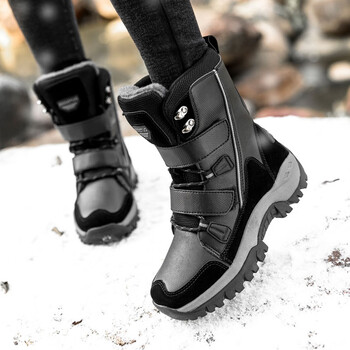 妧锦雪地靴女中筒保暖加绒加厚冬季防水防滑东北雪乡户外滑雪大棉鞋女