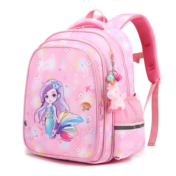 小学生一年级三到六年级双肩包可爱轻便大容量背包女 粉色大号带挂件