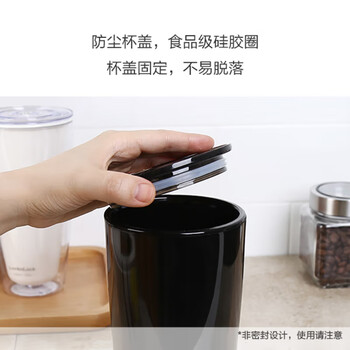 乐扣乐扣（LOCK&LOCK）双层吸管塑料杯学生上班族夏日大容量畅饮便携水杯750ML黑色 