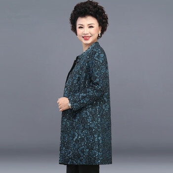 梵花秀妈妈装秋装洋气外套中长款50岁60中老年女装大码春秋气质风衣