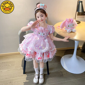 gduckkids洛丽塔女童公主裙夏季连衣裙儿童服装夏装套装裙子女孩美乐