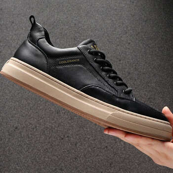 戴丽格欧洲站男鞋2023秋季新款复古男士板鞋鞋子休闲皮鞋男黑色41