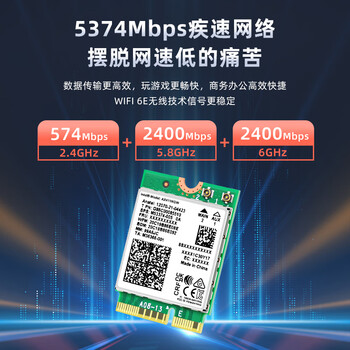 EB-LINK Intel AX411芯片笔记本无线网卡5374M M.2 CNVIo2接口WiFi6E千兆三频网卡蓝牙5.3电脑内置模块