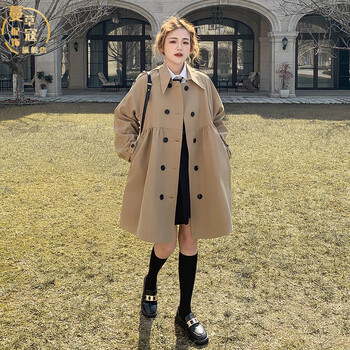 蔓草寇大码风衣女200斤中长款300斤中长款风衣外套