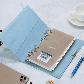 Filofax记事本英国进口高档手帐本简约软皮面活页笔记本礼盒装domino系列A6淡蓝色022578 Filofax记事本英国进口高档手帐本简约软皮面活页笔记本礼盒装domino系列A6淡蓝色022578