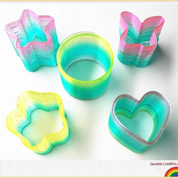 小号彩虹圈儿童塑料玩具弹簧圈叠叠圈宝宝玩具伸缩弹力圈1305圆形10个