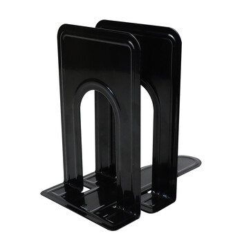 得印6.6英寸(高16.8cm)金属铁书立架书挡书夹8048办公书靠书架夹挡书板黑色2片/付