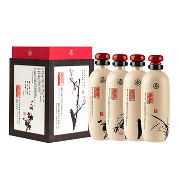 白酒 五粮液 酿神 58度 500ml 五粮液酿神梅兰竹菊浓香型白酒58度500ml*4瓶整箱装