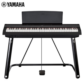 雅马哈p45 电钢琴 88键重锤键盘 电子钢琴标配 p121黑色 单踏 u架