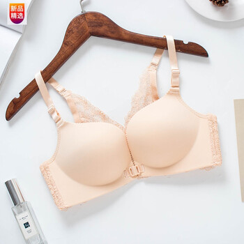 新款前扣无痕无钢圈调整型内衣女胸罩性感美背聚拢文胸单件套装肤色