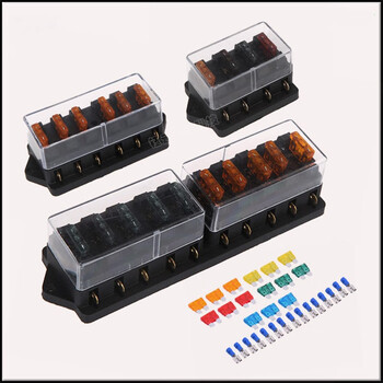 凯元达  4 6 8 1012档汽车保险丝座 多路保险盒 车用中号直排保险座 总成8路单保险盒