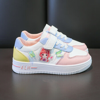 贵人鸟女童运动鞋2023年春季新款儿童防水皮面板鞋女孩小学生休闲单