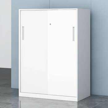 洛克菲勒加厚钢制薄边文件柜档案资料柜白色钥匙锁铁移门高1090宽800深400 洛克菲勒加厚钢制薄边文件柜档案资料柜白色钥匙锁铁移门高1090宽800深400