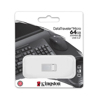 金士顿（Kingston）64GB USB3.2 Gen1 U盘 DTMC3G2 银色金属 迷你型车载U盘 大容量U盘 读速200MB/s