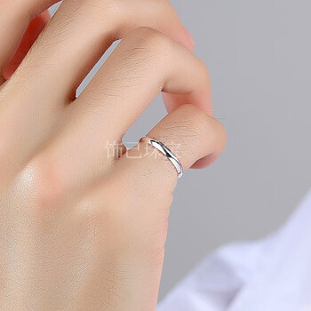 默福2mm单身尾戒男士银戒指女情侣小窄小指刻字99足银关节戒17号手指