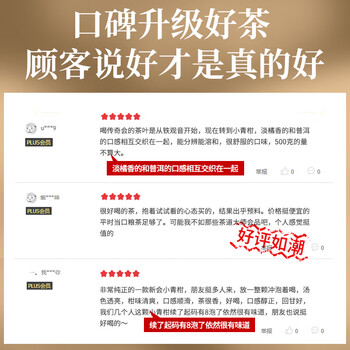 传奇会茶叶 普洱茶熟茶新会小青柑生晒陈皮普洱熟茶柑普茶500g礼盒装