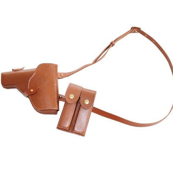 华辉 黄牛皮枪套9mm三件套92训练枪套92g枪套射击打靶斜背带三件套 92