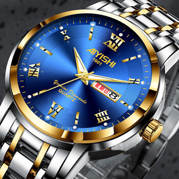 雷诺rarone全自动机械手表瑞士进口机芯时尚防水夜光日历钢带男士手表