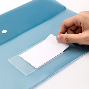 得力(deli)5506 A4透明双面彩色文件袋 按扣资料袋会议袋档案袋  财务票据办公试卷收纳袋 颜色随机 10只装