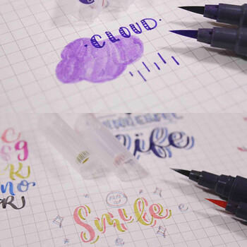 吴竹（KURETAKE）进口ZIG双头水彩软毛笔黎明灰软毛硬笔两用单支装TUT-95-081水彩笔