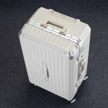 迈奇龙P3-7行李箱拉杆箱女旅行箱男学生密码箱皮箱子 20寸铝框款白色