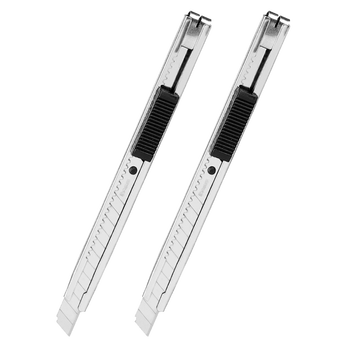 齐心（COMIX）【超级爆款】小号9mm美工刀/裁纸刀/壁纸刀 薄款金属外壳办公用品凑单 工具 单只装B2806