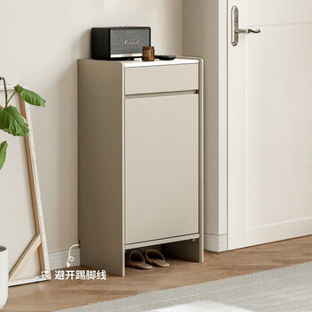 源氏木语实木窄鞋柜家用门口轻奢岩板玄关柜入户鞋架多层收纳柜子矮