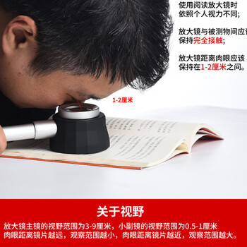 星微光学【全网低价】放大镜鉴定专用手持高倍高清玉石印刷烟酒珠宝鉴定带刻度 LED带紫光灯