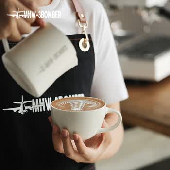 MHW-3BOMBER轰炸机[礼物]陶瓷咖啡杯拿铁拉花杯杯碟ins复古高级感小众