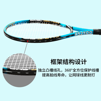 红双喜（DHS）网球拍健身训练男女初学者铝合金网拍ES2900 已穿线 附球