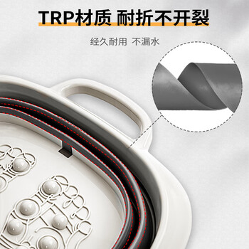 SP SAUCE泡脚桶可折叠泡脚盆便携式塑料洗脚盆家用按摩洗脚桶15L