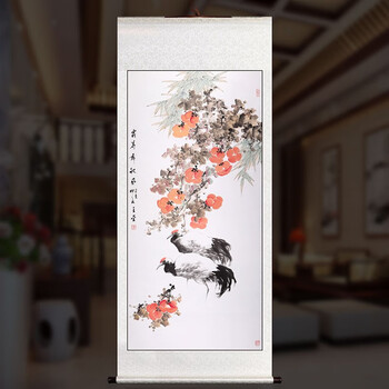 一海堂 文化宣纸卷轴 文房四宝高温全绫精装裱宣纸书法作品纸卷轴空白纸国画字画用挂轴 三尺整张卷轴-竖轴
