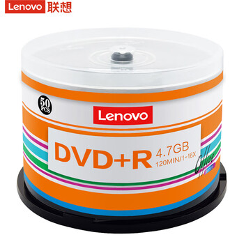 联想（Lenovo）光驱刻录盘 DVD+R 光盘 16速4.7GB 办公系列空白光驱刻录盘 桶装50片 